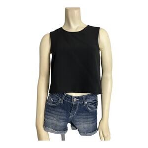 Club Monaco Midian Sleeveless Crop Tank Top Black Women's XS Casual Streetwear